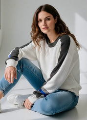 Daverri Fashions Women’s Color Block Waffle Knit Sweater