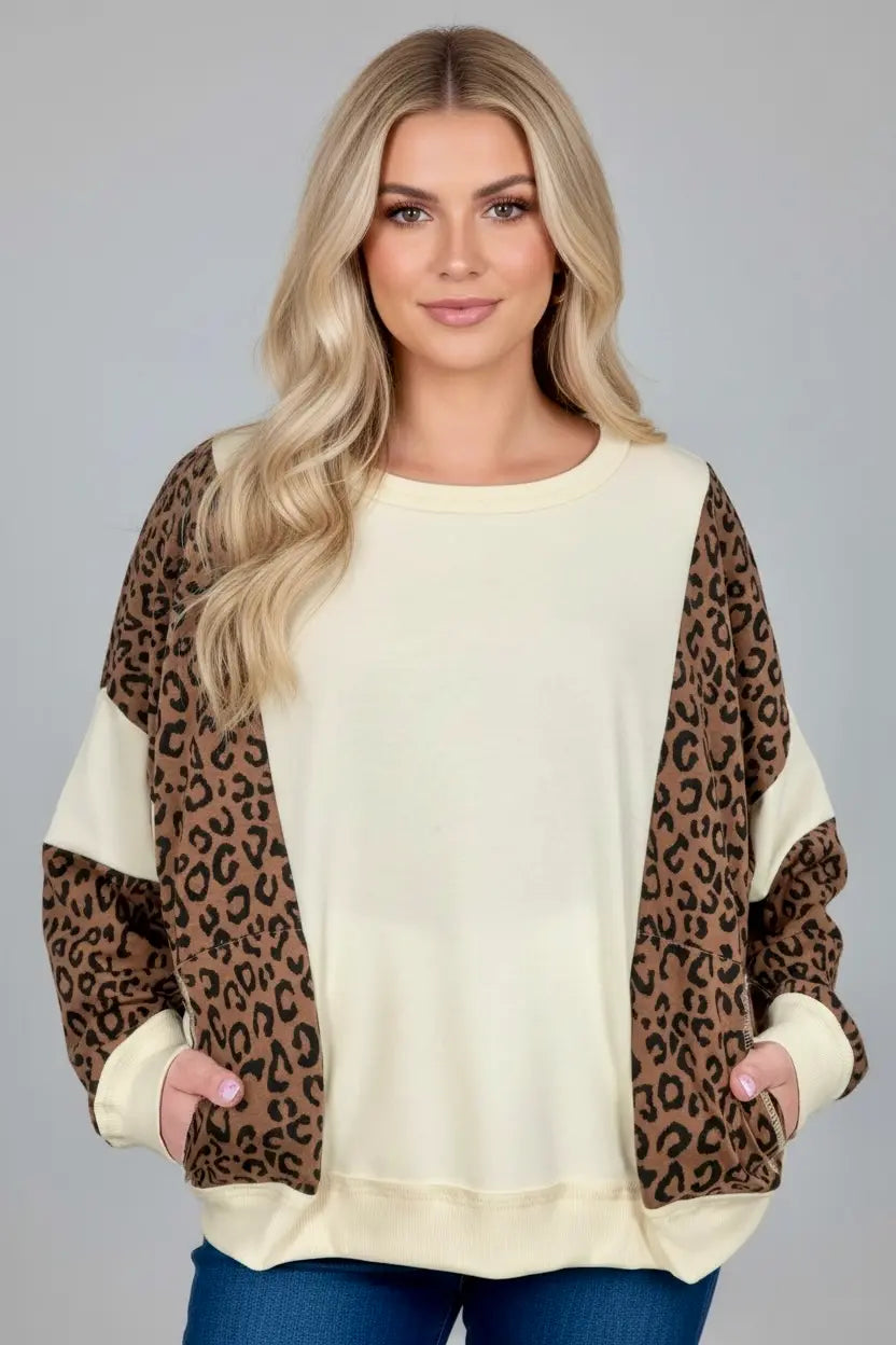 Leopard Round Neck Sweatshirt