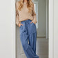 Daverri Tiered Wide Leg Washed Pants