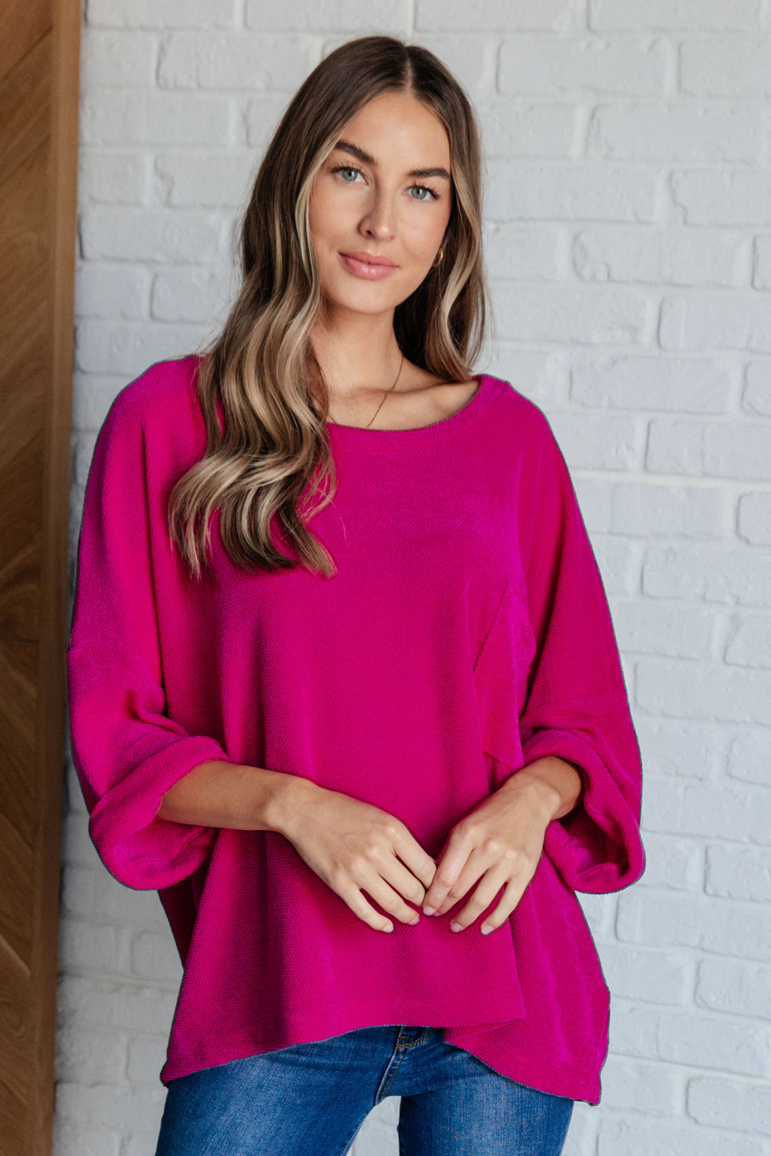 Pink Thoughts Chenille Blouse Blouses