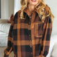 Rock'n Plaid Camel & Charcoal Button Down Oversized Shirt - DAVERRI FASHIONS