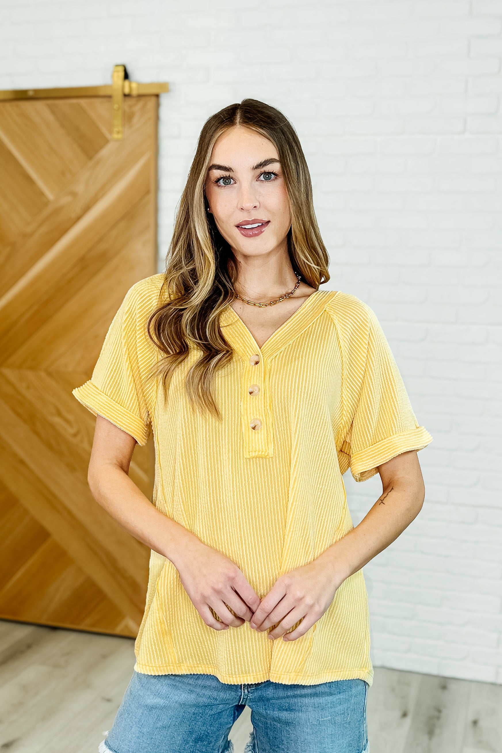 Plain and Sassy V-Neck Tee in Lemonade T-Shirts