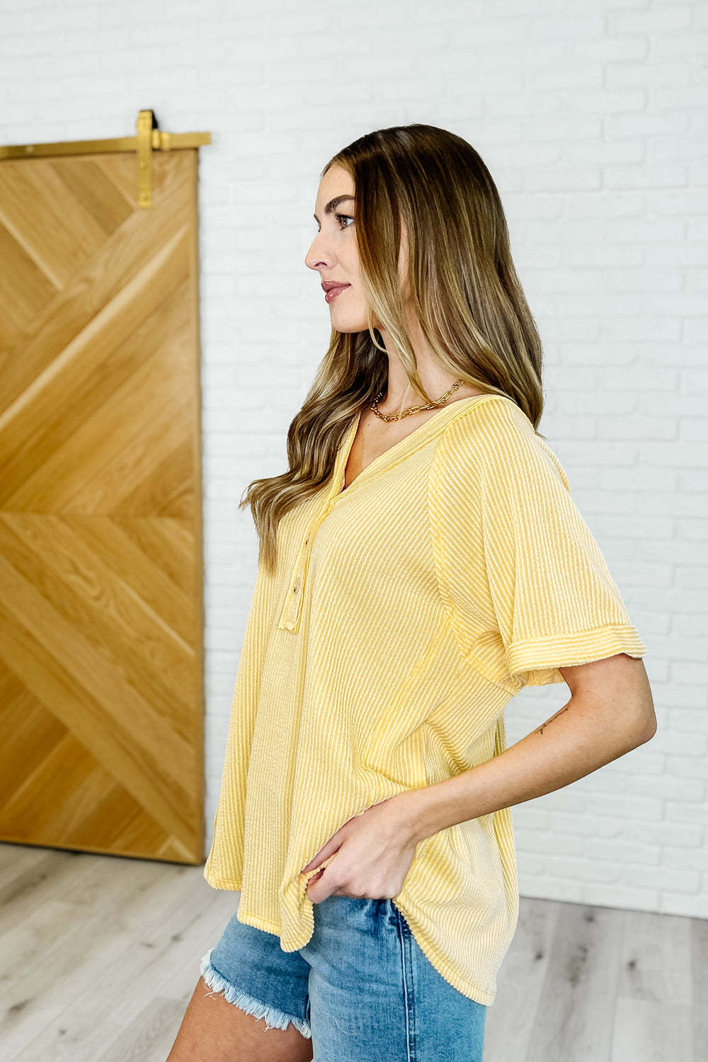 Plain and Sassy V-Neck Tee in Lemonade T-Shirts
