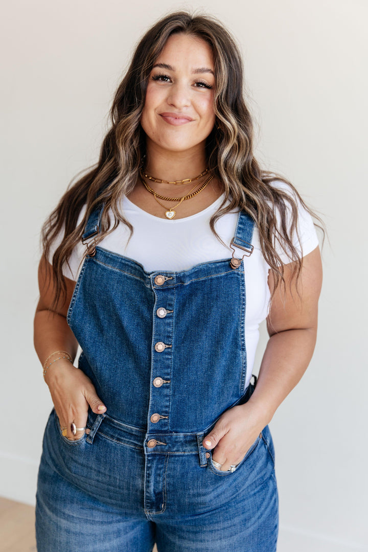 Plus High Rise Crop Wide Leg Denim Overalls Jeans