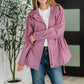 Oddi Mauve Front Zip Up Jacket - DAVERRI FASHIONS