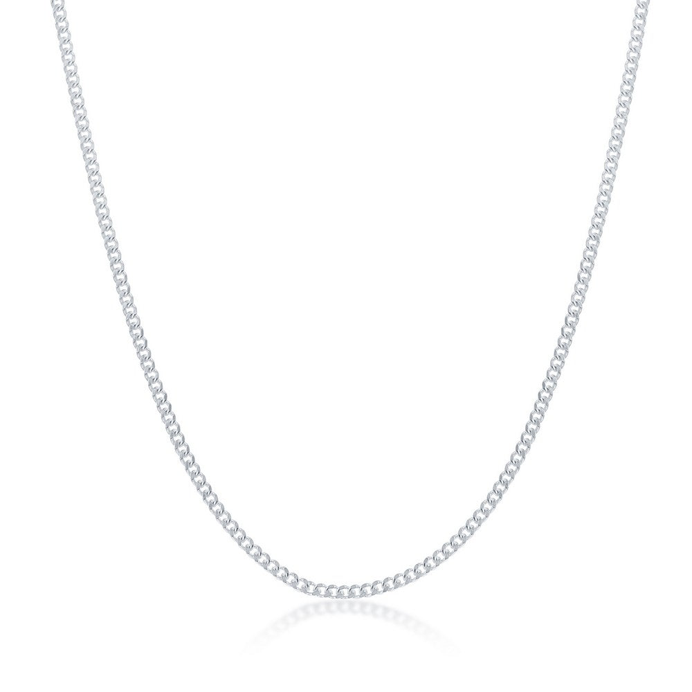 Sterling Silver 1.4mm Cuban Link Chain - Rhodium Plated Chains