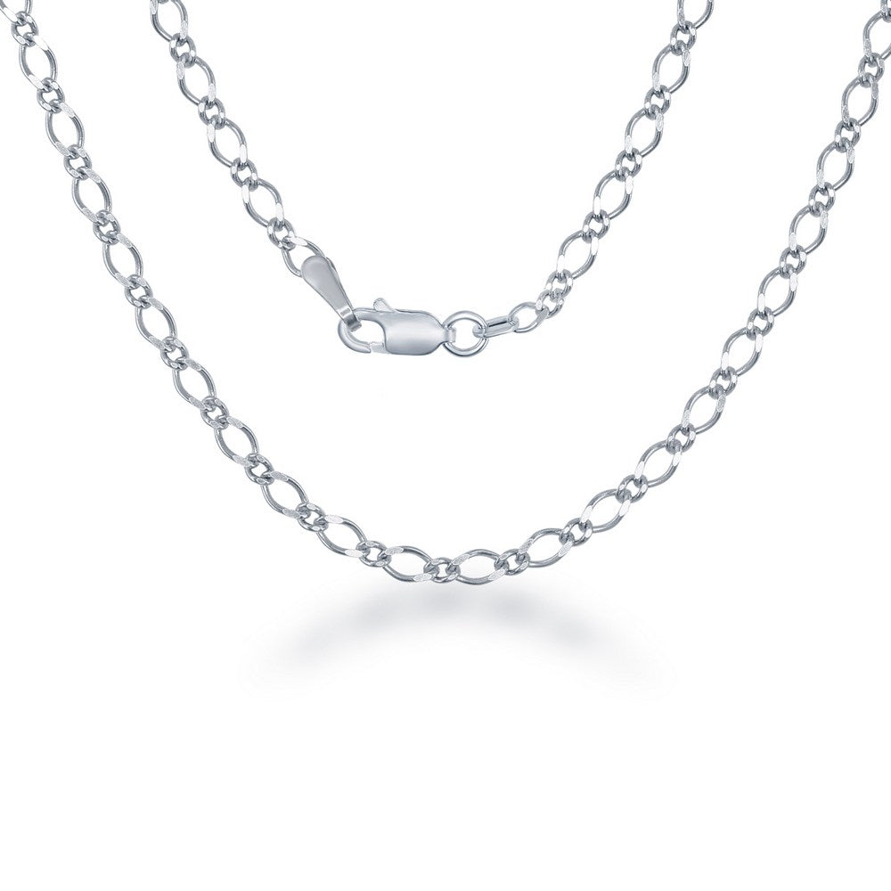 Sterling Silver Fancy Link - Rhodium Plated Chains