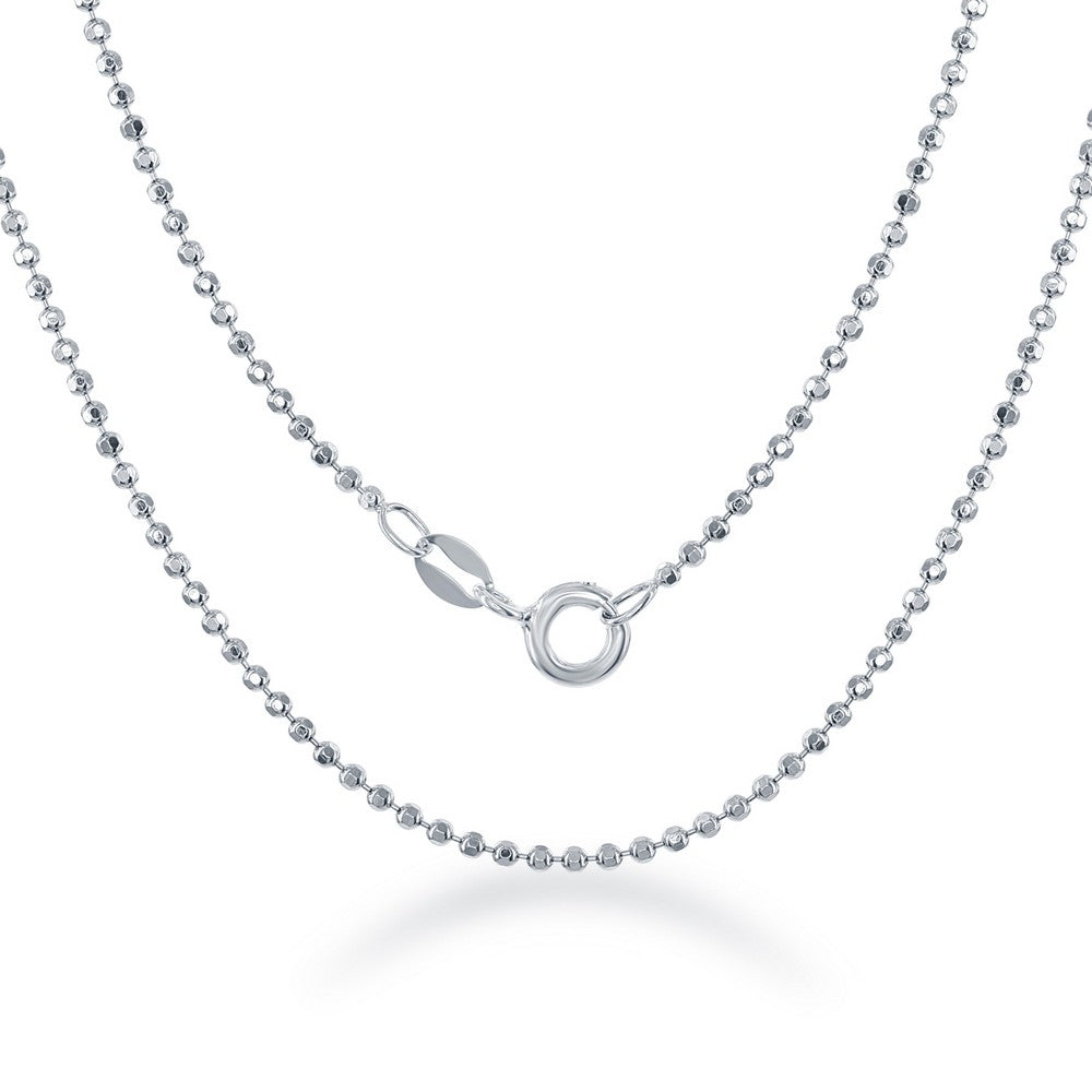 Sterling Silver 1.5mm Diamond Cut Bead Chain Chains