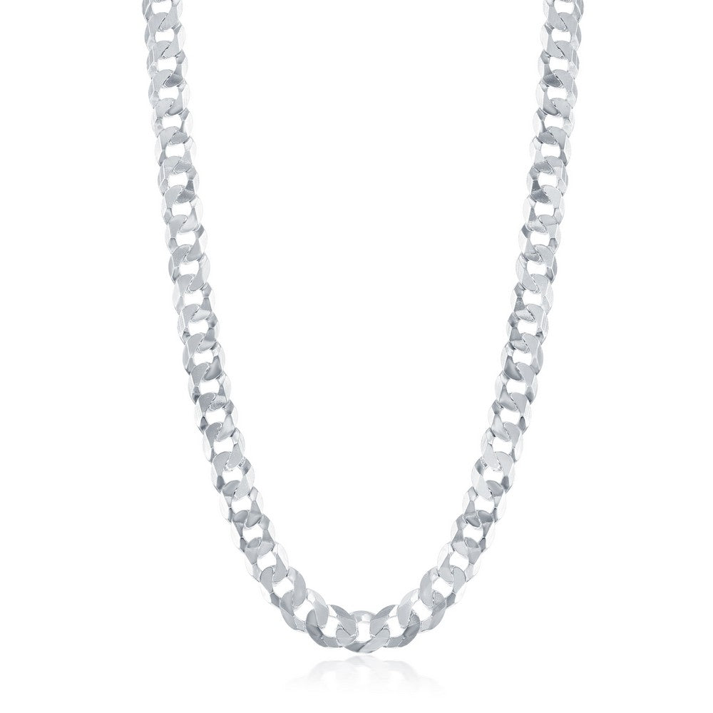 Sterling Silver 7.85mm Cuban Chain - Rhodium Plated Chains