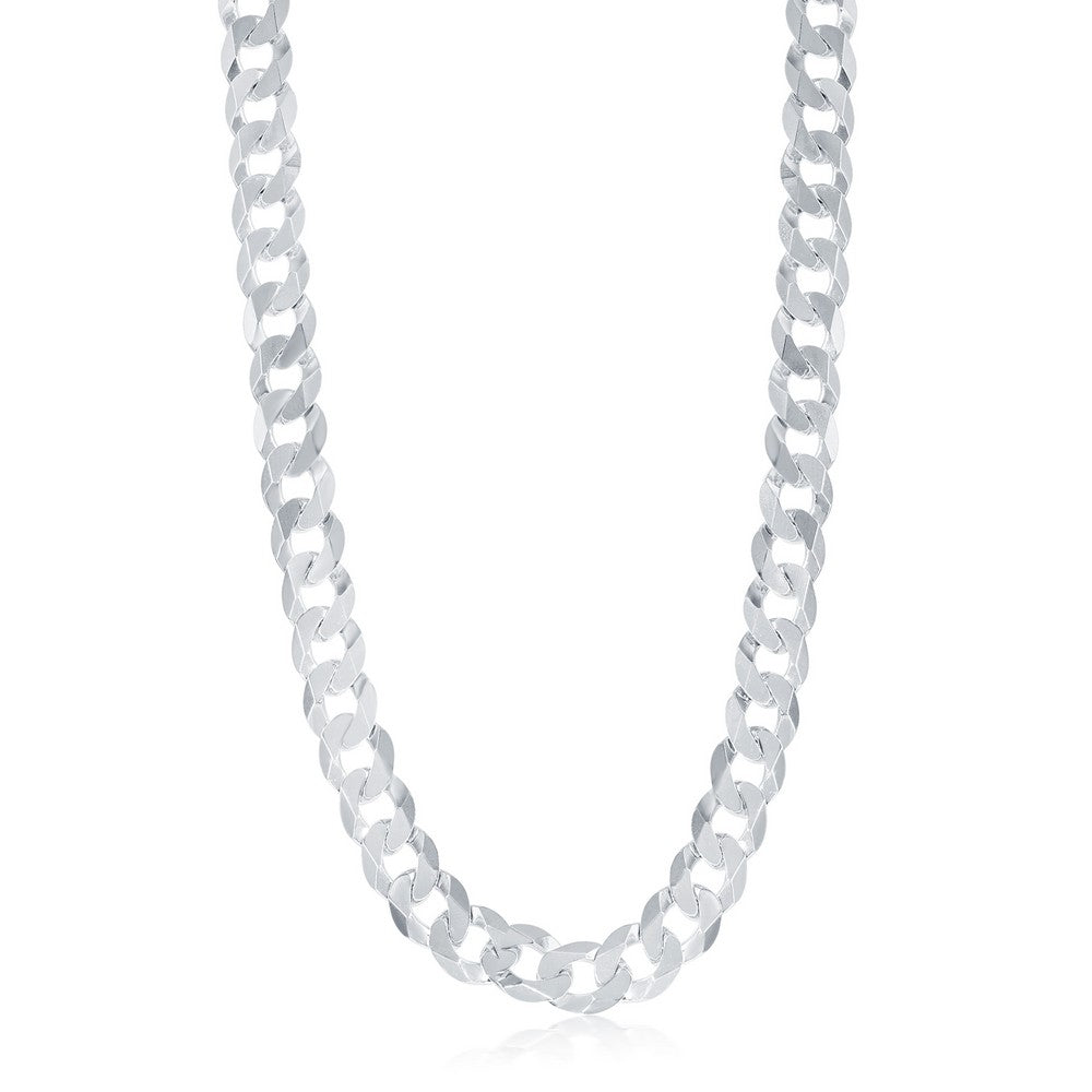 Sterling Silver 9.2mm Cuban Chain - Rhodium Plated Chains