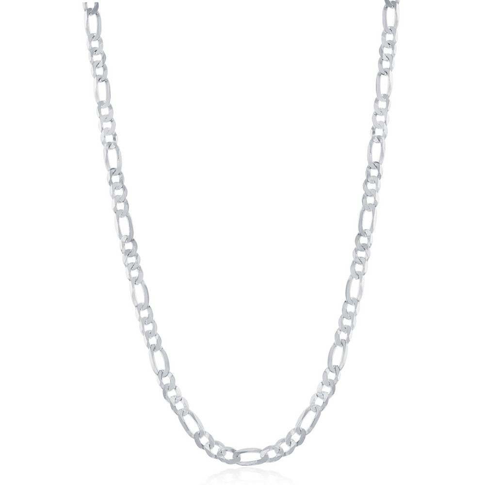 Sterling Silver 3.3mm Figaro Chain - Rhodium Plated Chains