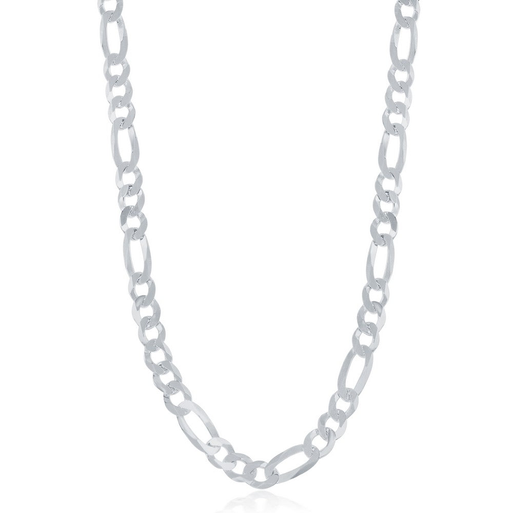 Sterling Silver 5.8mm Figaro Chain - Rhodium Plated Chains