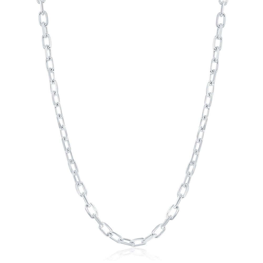 Sterling Silver 4.1mm Anchor Chain - Rhodium Plated Chains