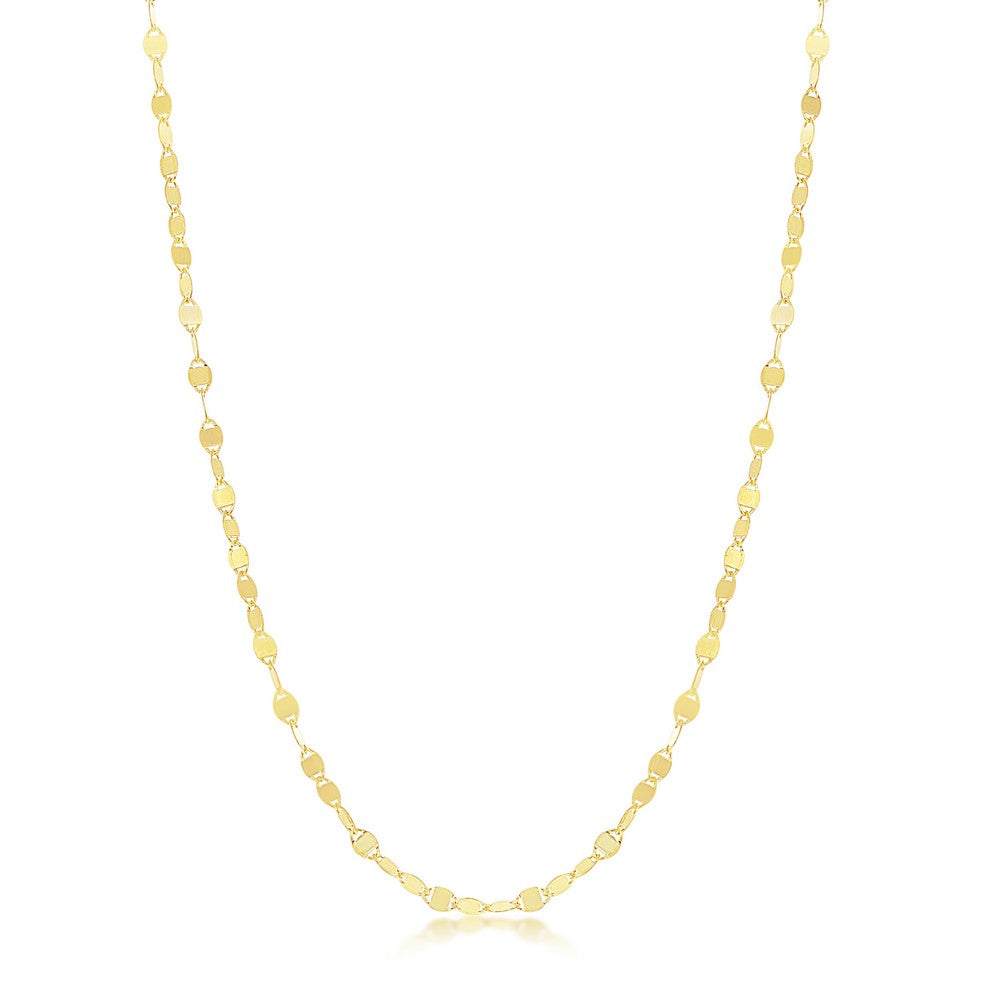 Sterling Silver Flat Mirror Oval Chain - Gold Plated Chains