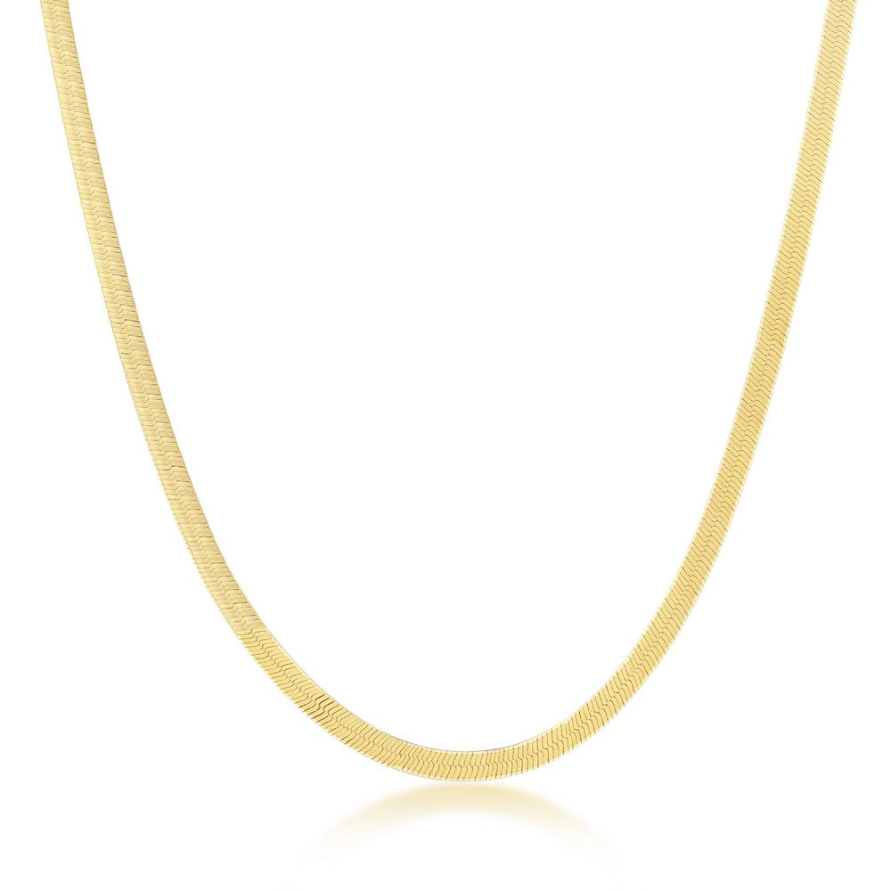 Sterling Silver 3mm Herringbone Chain - Gold Plated Chains