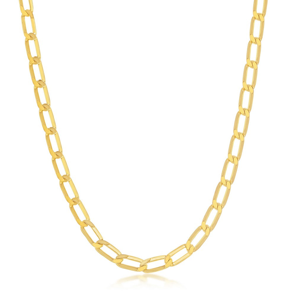 Sterling Silver 4.3MM Flat Paperclip Anklet - Gold Plated Chains