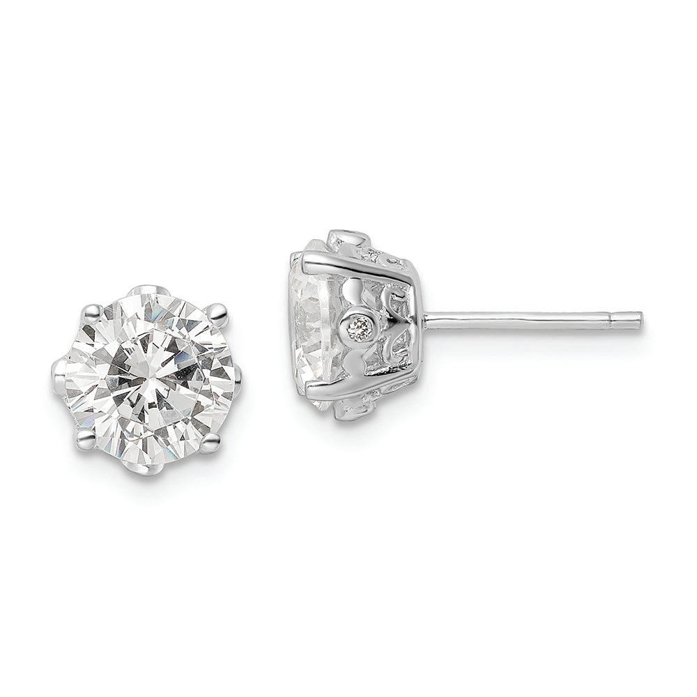 Sterling Silver Cheryl M CZ Stud Post Earrings Earrings