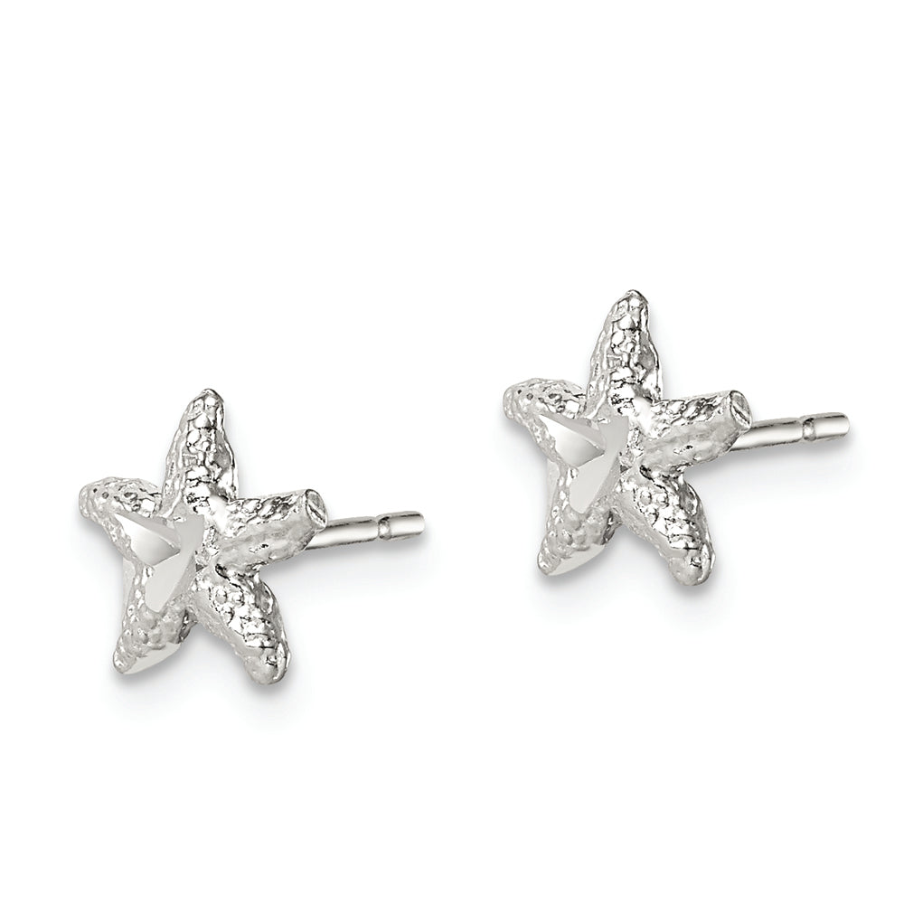 Sterling Silver Starfish Mini Earrings with D/C Center Earrings