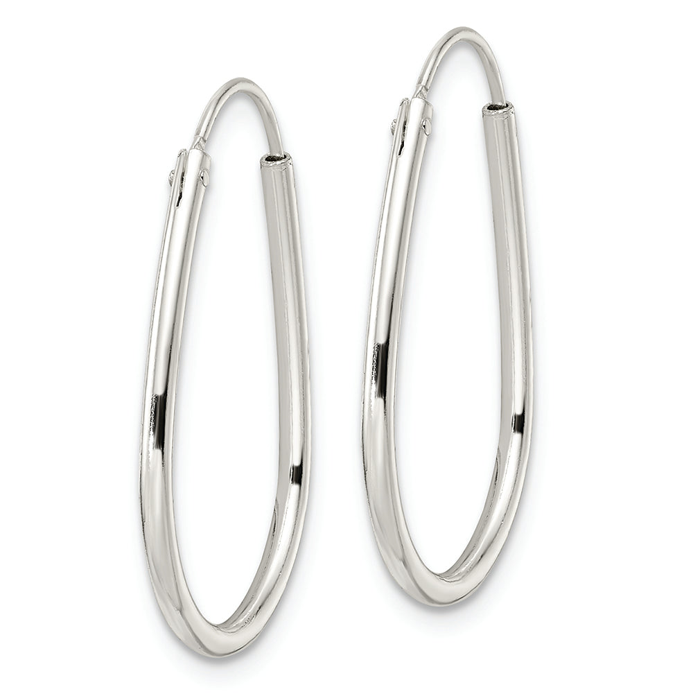 Sterling Silver Polished Endless Teardrop Hoop Earrings Earrings