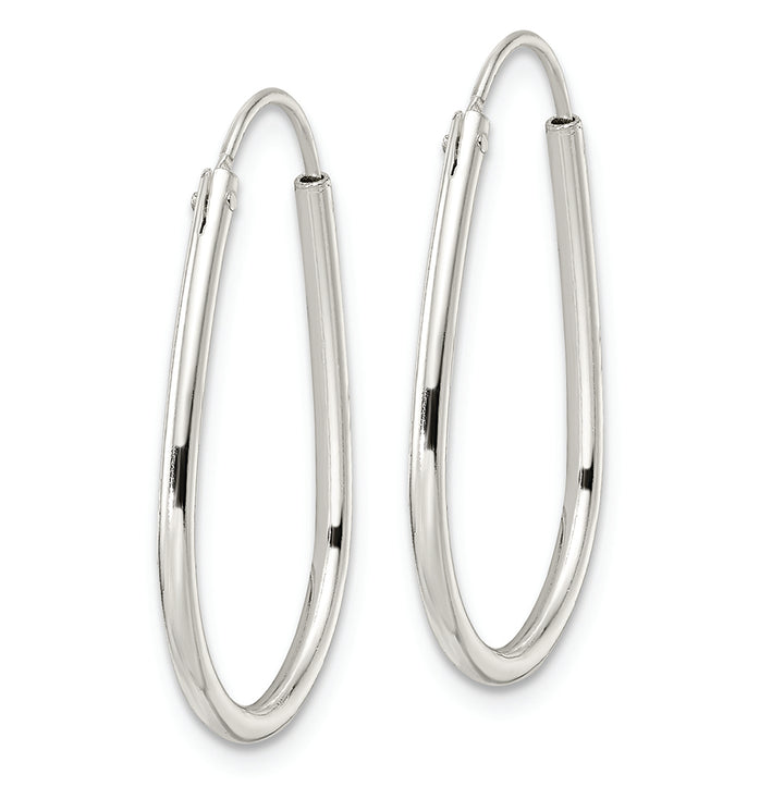 Sterling Silver Polished Endless Teardrop Hoop Earrings Earrings