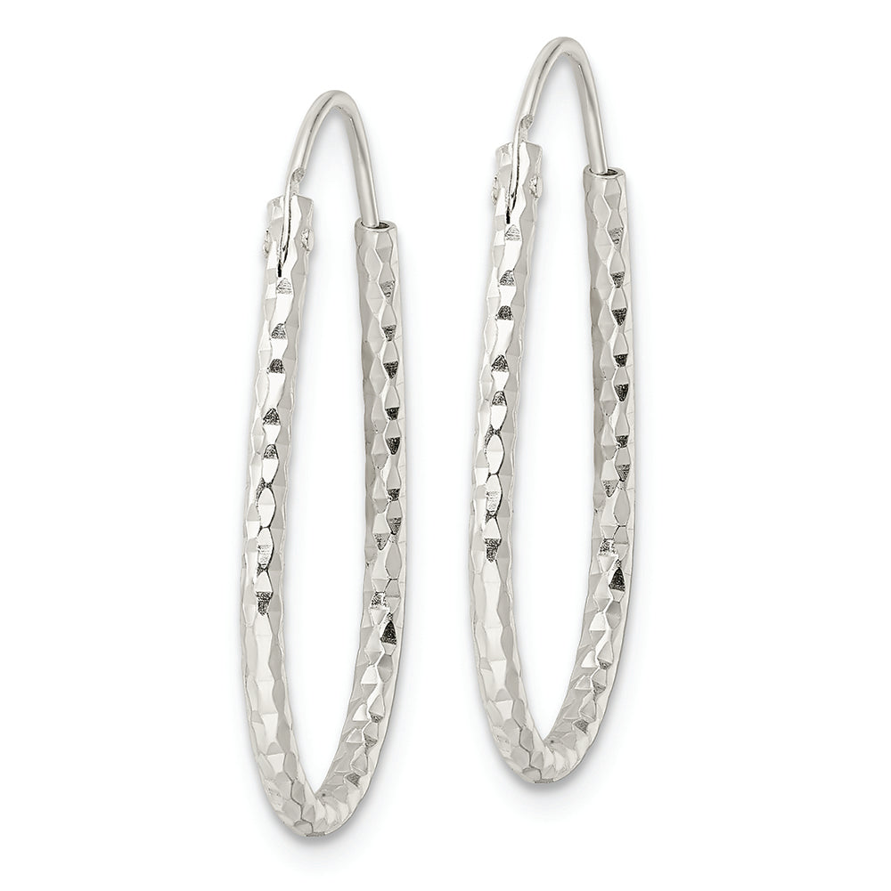 Sterling Silver Polished D/C Endless Hoop Earrings Earrings