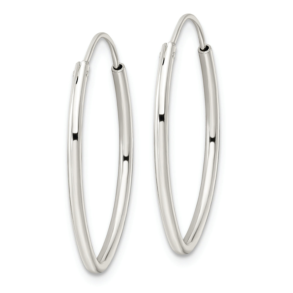 Sterling Silver Polished Endless Oval Hoop Earrings Earrings