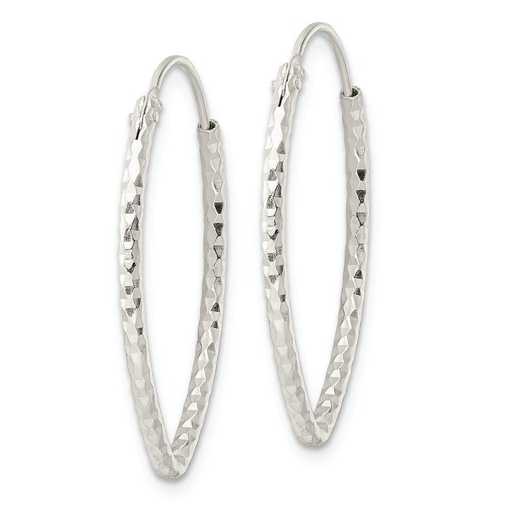 Sterling Silver Polished D/C Endless Hoop Earrings Earrings