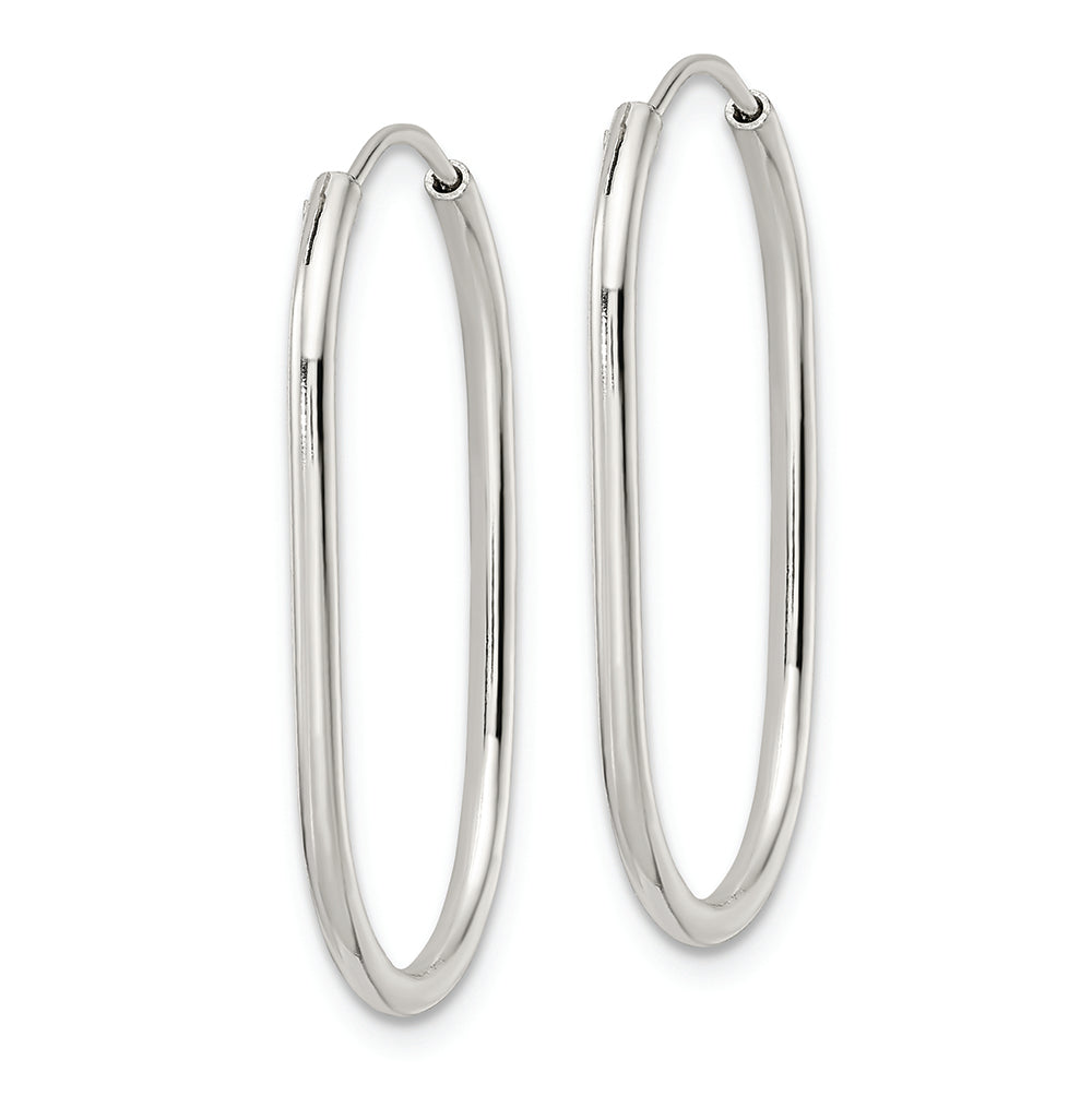 Sterling Silver Polished Endless Oblong Hoop Earrings Earrings