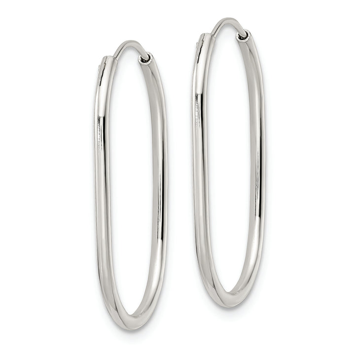 Sterling Silver Polished Endless Oblong Hoop Earrings Earrings