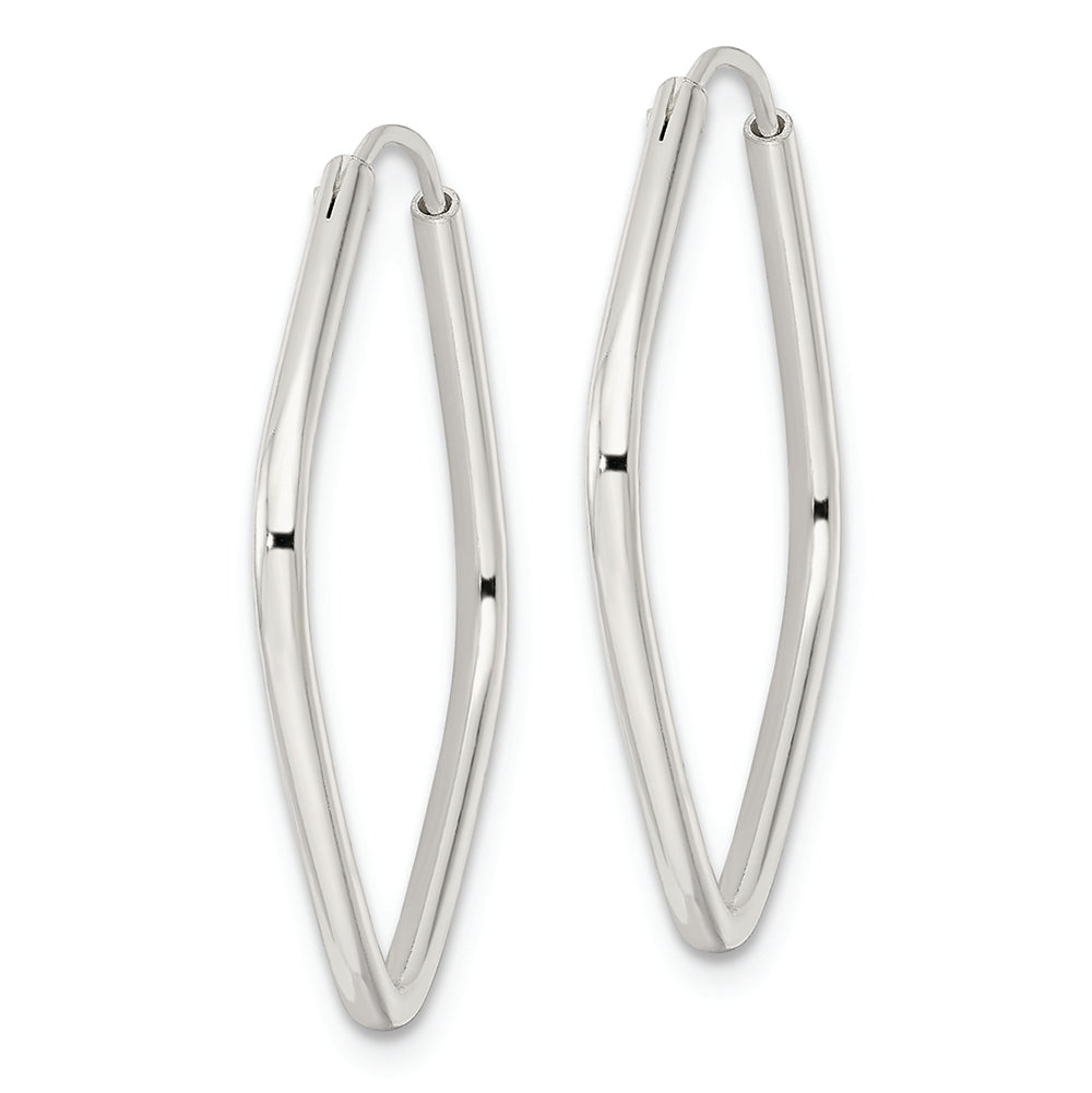 Sterling Silver Polished Endless Square Hoop Earrings Earrings