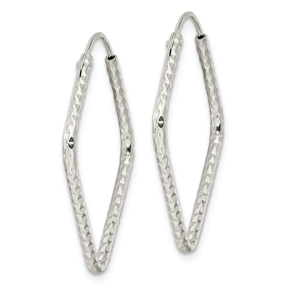 Sterling Silver Polished D/C Endless Hoop Earrings Earrings