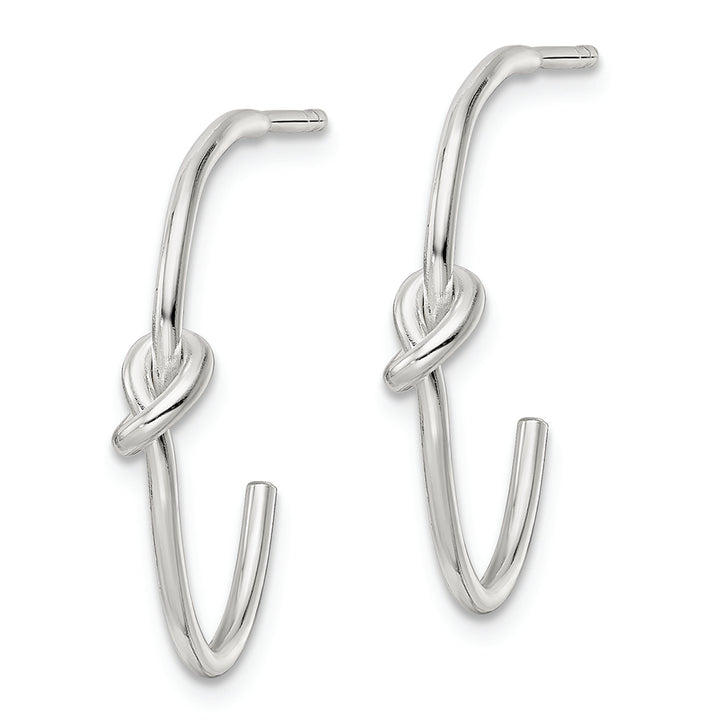 Sterling Silver Polished Knot Post Hoop Earrings Earrings