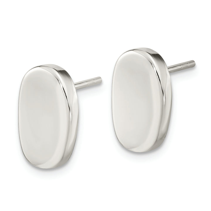 Sterling Silver Polished Oval Post Earrings Earrings