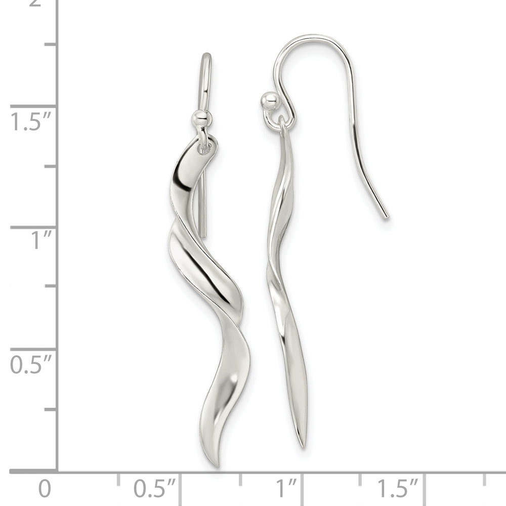 Sterling Silver Polished Twisted Dangle Earrings Earrings