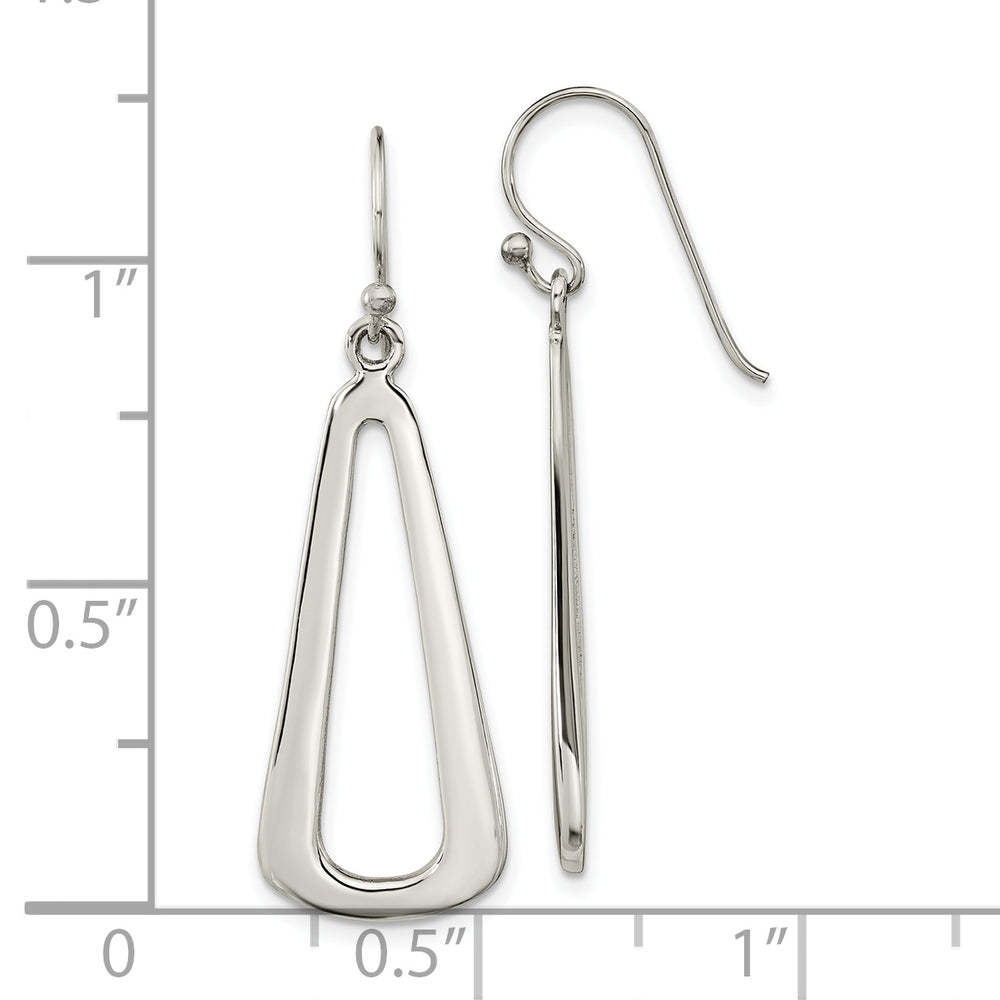 Sterling Silver Polished Teardrop Dangle Shephard Hook Earrings Earrings