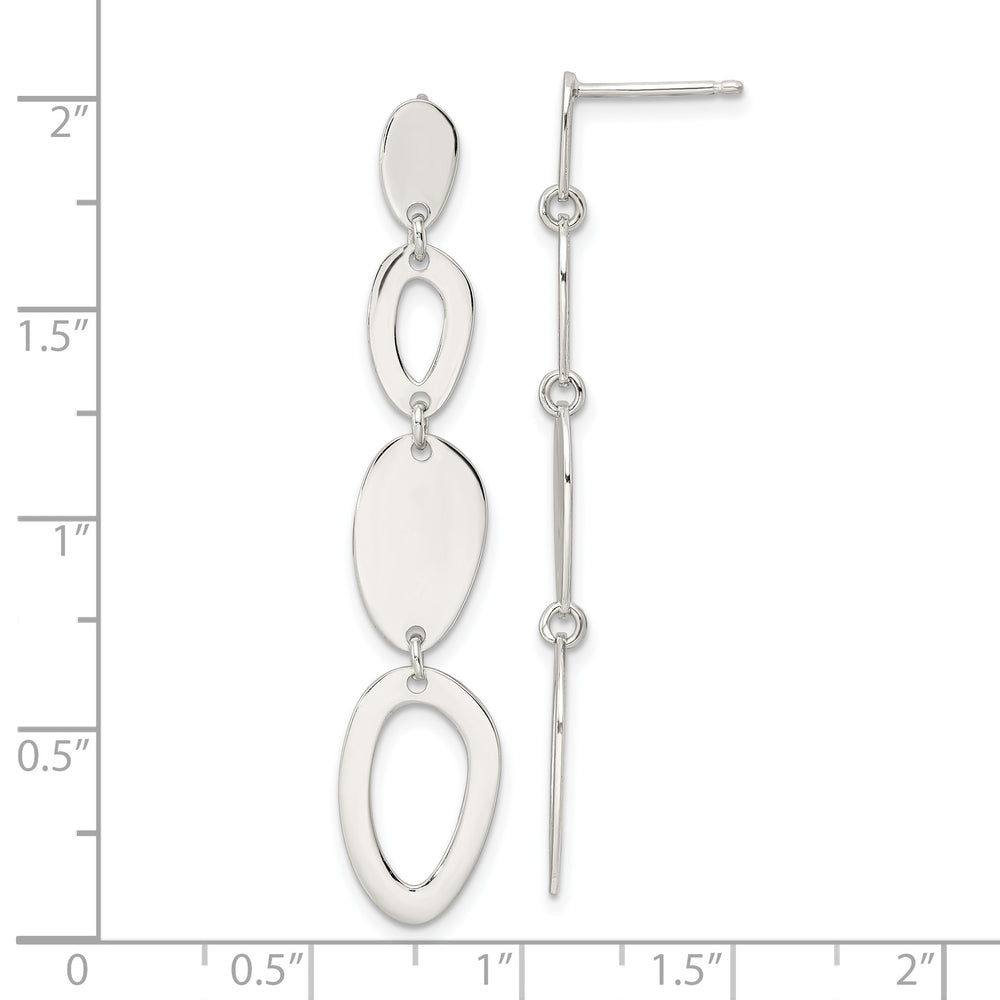 Sterling Silver Polished Fancy Ovals Post Dangle Earrings Earrings