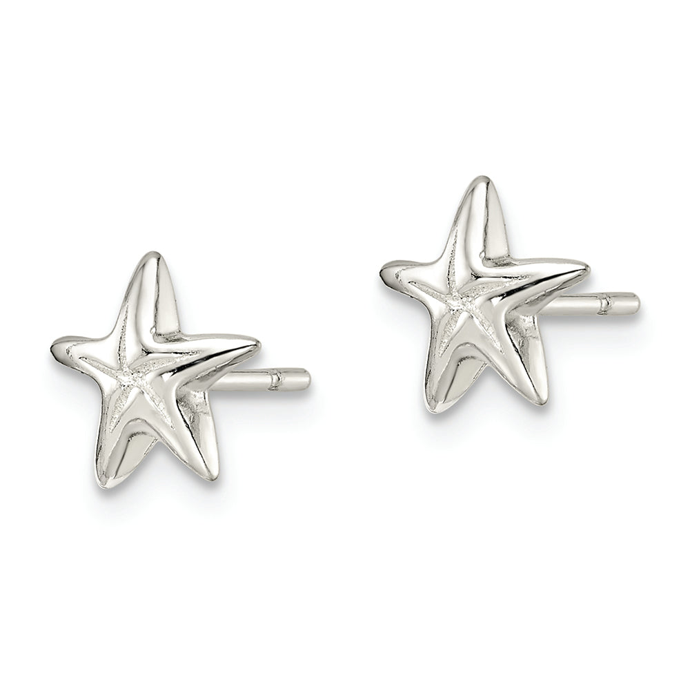 Sterling Silver Polished Starfish Post Earrings Earrings