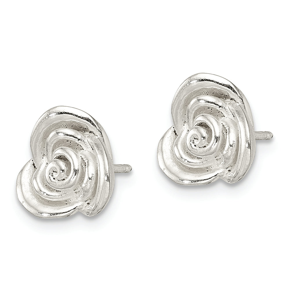 Sterling Silver Polished Rose Post Earrings Earrings