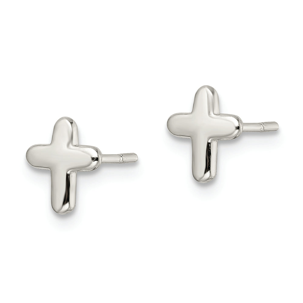 Sterling Silver Polished Latin Cross Post Earrings Earrings