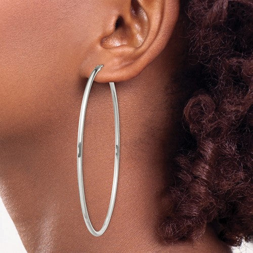 Silver 75mm Runway Hoop Earring Earrings