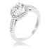 2.97Ct Rhodium Plated Classic Cushion Cut Halo Ring Rings