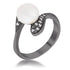 Hematite Pearl Interlocked Double Teardrop Ring Rings