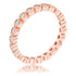 Rose Gold Plated Dotted Clear CZ Round Bezel Eternity Ring Rings