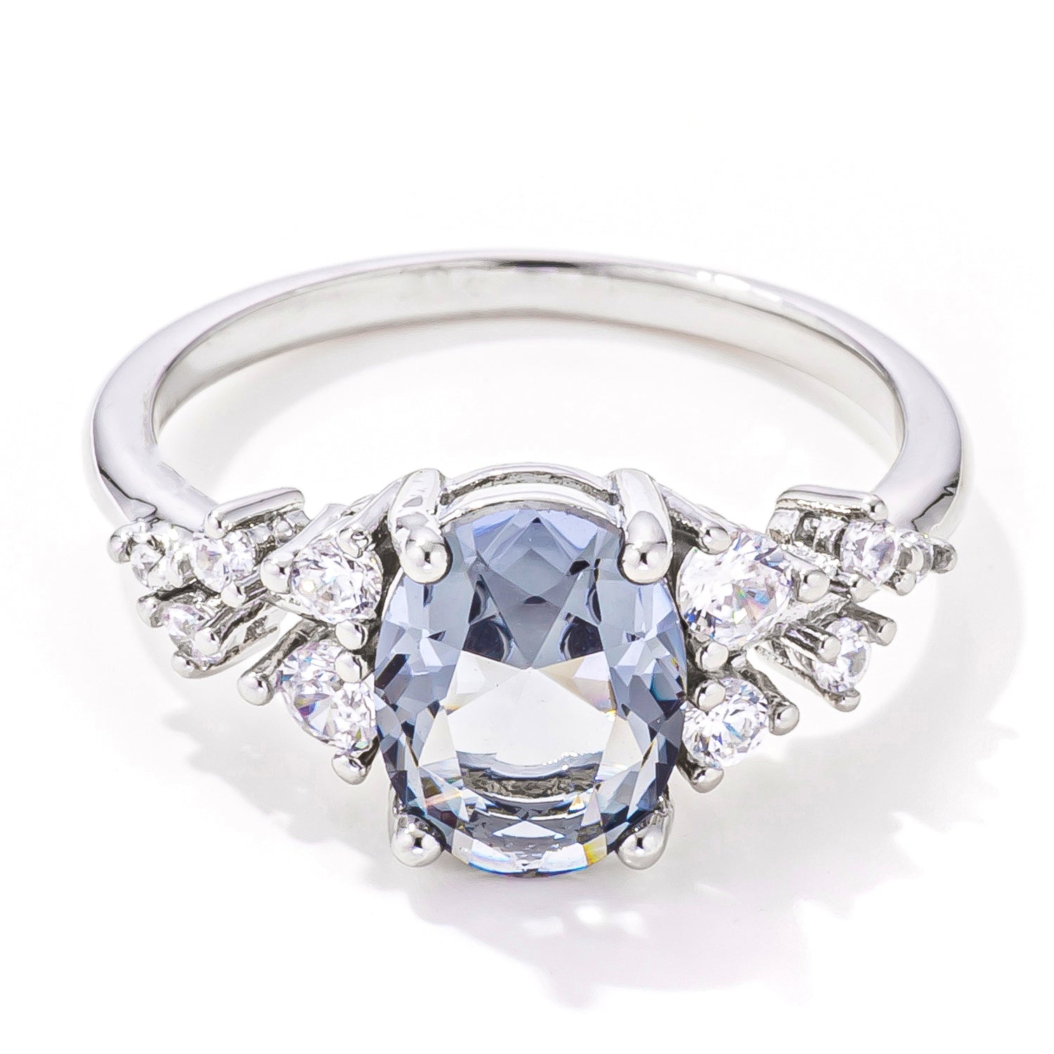 2.95ct. Captivating Grey CZ Engagement Ring Rings