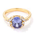 3ct. Gold Plated Oval Tanzanite CZ Engagement Ring Rings