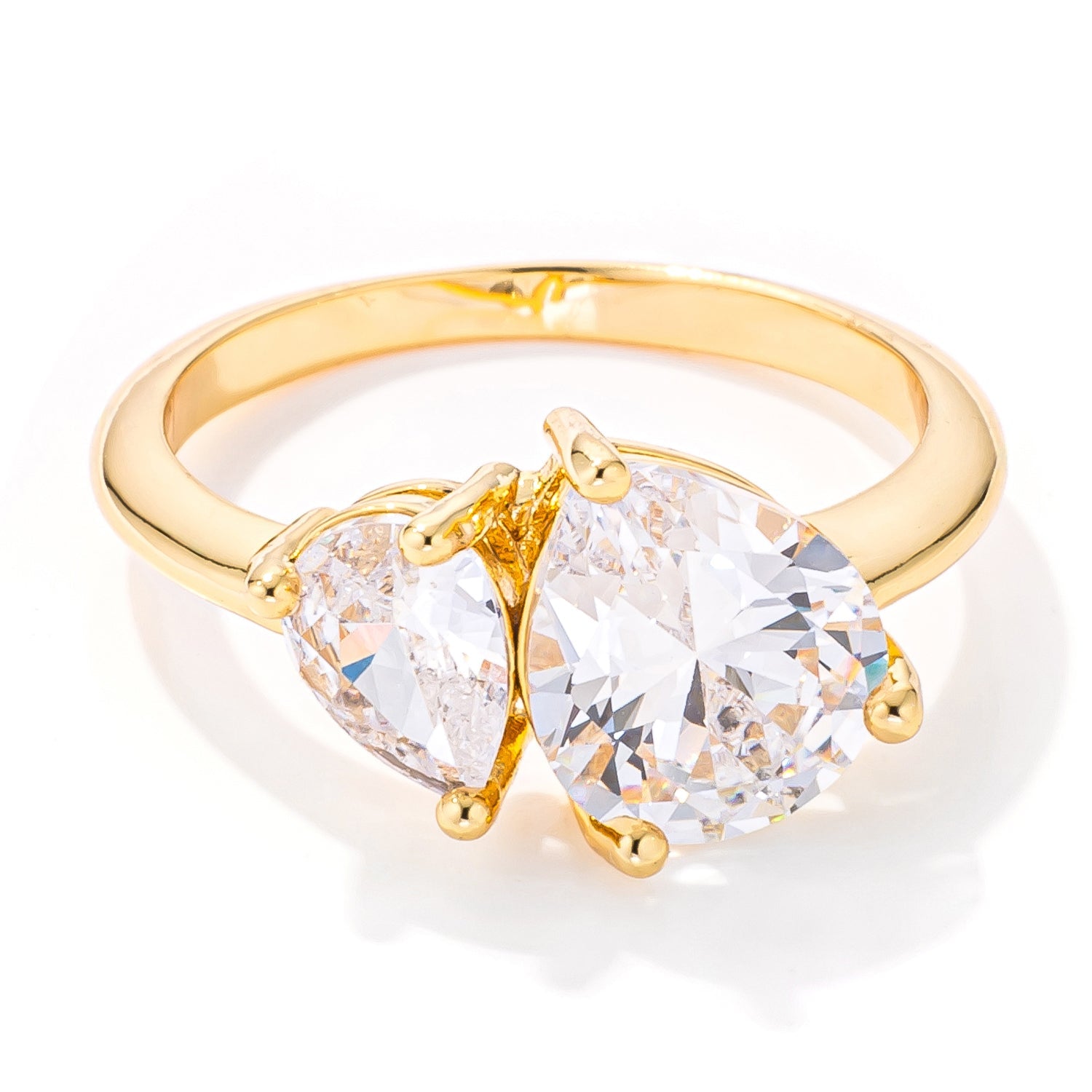 2.75ct Gold Plated Toi et Moi CZ Ring Rings