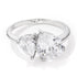 2.75ct Rhodium Plated Toi et Moi CZ Ring Rings