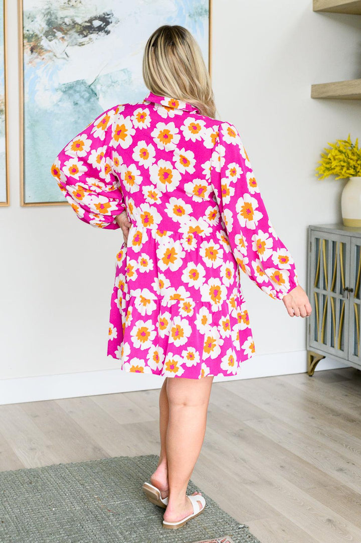 Magnificently Mod Floral Shirt Dress Midi Dresses