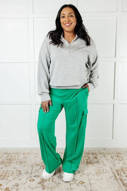 Rae Mode Emerald Green Butter Soft Cargo Pants - DAVERRI FASHIONS