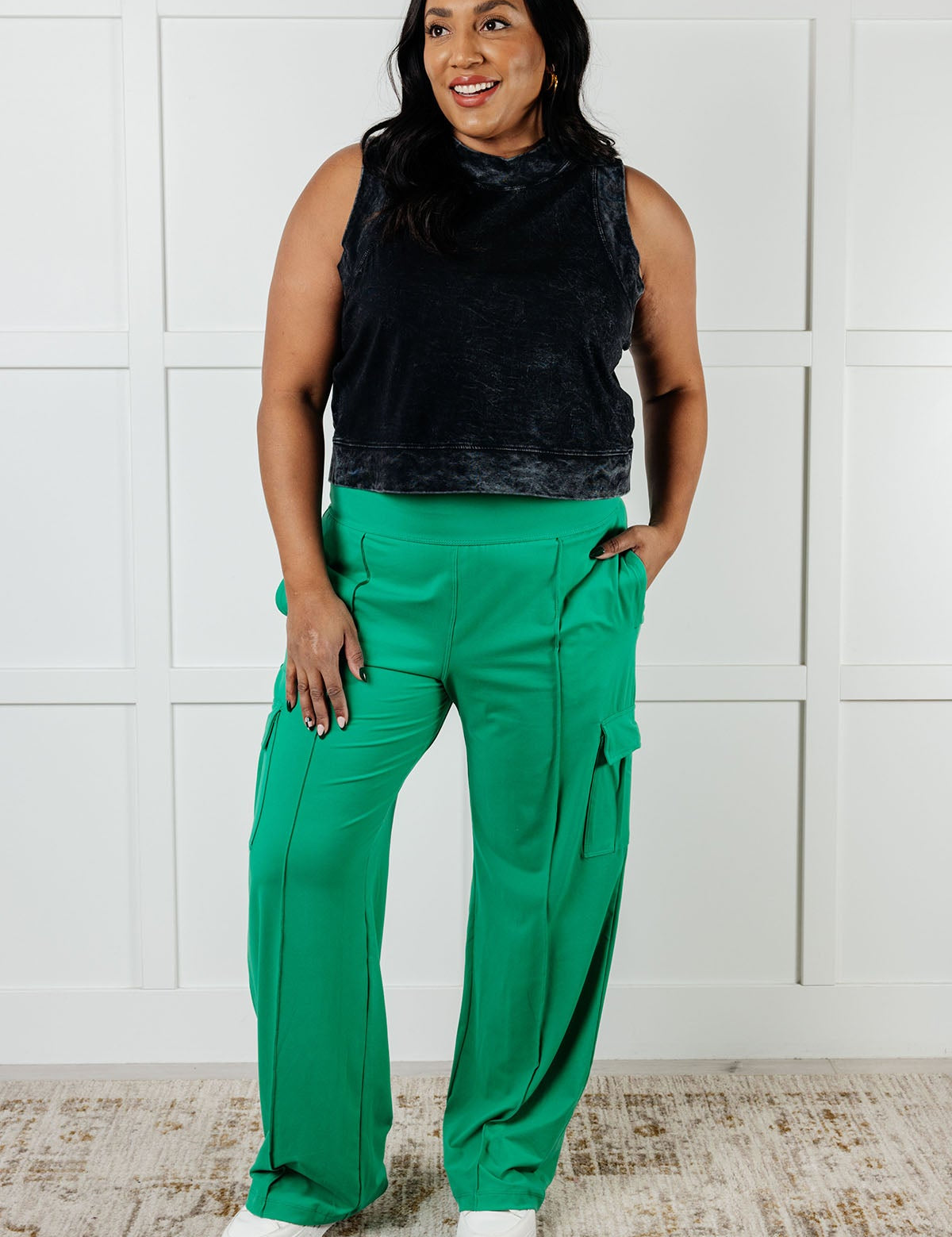 Rae Mode Emerald Green Butter Soft Cargo Pants | Cargo Pants Daverri Fashions
